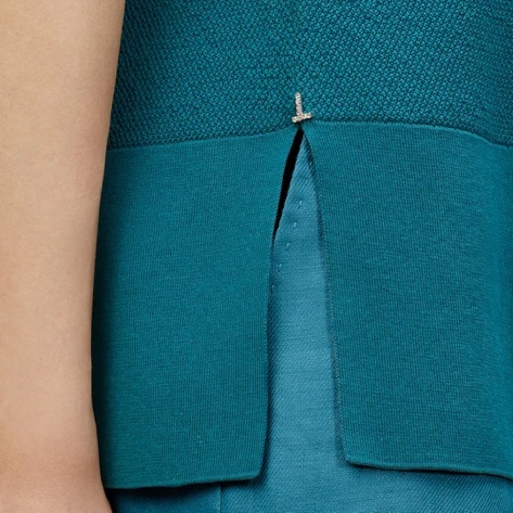 💕FINAL DROP LAST CHANCE💕 Lafayette 148 New York V-NECK TANK Deep Lagoon Large - Picture 8 of 8